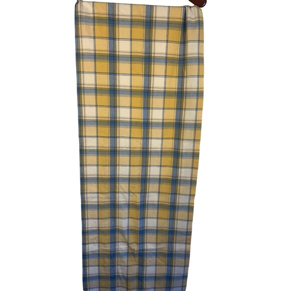 Longaberger Yellow & Blue Plaid Valance 72" and 4 matching Napkins Cottage Core